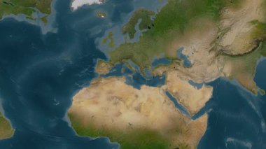 Akdeniz 'de. Uydu haritası. Patterson Silindiri. Konum