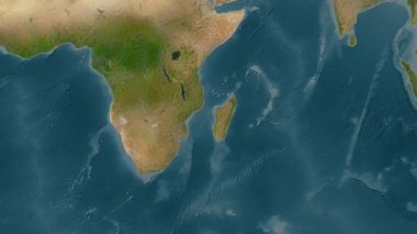 Mozambik Kanalı. Uydu haritası. Patterson Silindiri. Konum