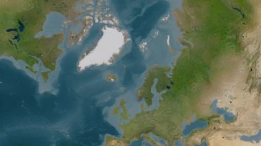 Norveç Denizi. Uydu haritası. Patterson Silindiri. Konum