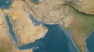 Umman Körfezi. Uydu haritası. Patterson Silindiri. Konum