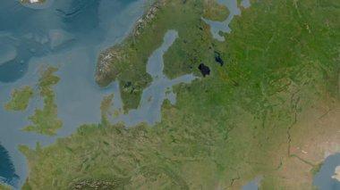 Riga Körfezi. Uydu haritası. Patterson Silindiri. Konum