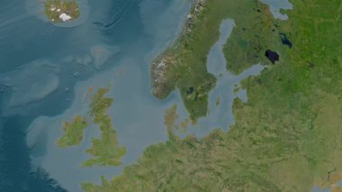 Skagerrak. Uydu haritası. Patterson Silindiri. Konum