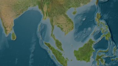 Tayland Körfezi. Uydu haritası. Patterson Silindiri. Konum