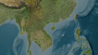 Tonkin Körfezi. Uydu haritası. Patterson Silindiri. Konum