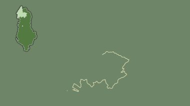 Shkoder - Arnavutluk ilçesi, sürülmüş ve izole edilmiş. Uydu