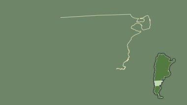 Chubut, Arjantin vilayeti, boşaltılmış ve izole edilmiş. Uydu