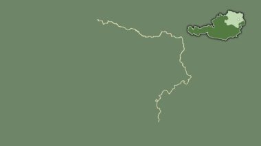 Niederosterreich - Avusturya eyaleti, çıkarılmış ve izole edilmiş. Uydu