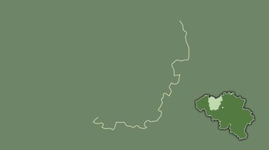 Oost-Vlaanderen - Belçika ili, çıkarılmış ve izole edilmiş. Uydu