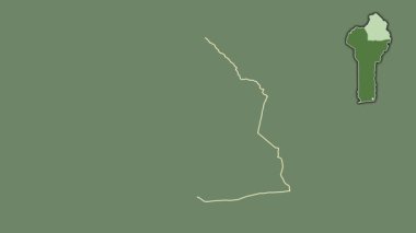 Alibori - Benin departmanı, çıkarılmış ve izole edilmiş. Uydu