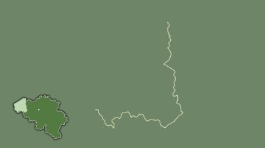 Batı-Vlaanderen - Belçika vilayeti, çıkarılmış ve izole edilmiş. Uydu