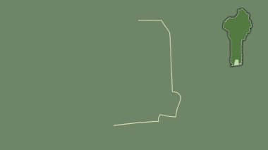 Atlantique - Benin Departmanı, çıkarılmış ve izole edilmiş. Uydu