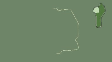 Atakora - Benin Departmanı, çıkarılmış ve izole edilmiş. Uydu