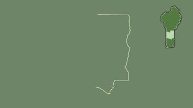 Collines - Benin Departmanı, çıkarılmış ve izole edilmiş. Uydu