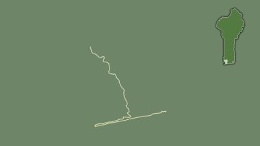 Mono - Benin departmanı, çıkarılmış ve izole edilmiş. Uydu