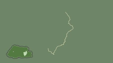 Monggar - Butan bölgesi, çıkarılmış ve izole edilmiş. Uydu