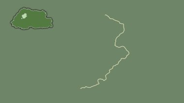 Punakha - Bhutan bölgesi, boşaltılmış ve izole edilmiş. Uydu