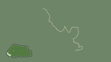 Samtse - Bhutan bölgesi, boşaltılmış ve izole edilmiş. Uydu