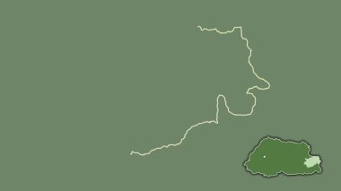 Trashigang - Bhutan bölgesi, boşaltılmış ve izole edilmiş. Uydu