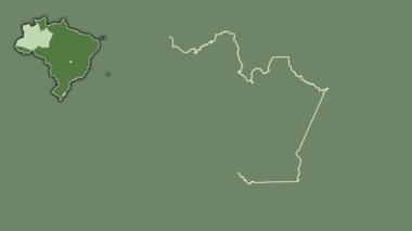 Amazonlar - Brezilya eyaleti, dışlanmış ve izole edilmiş. Uydu