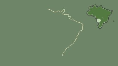 Mato Grosso do Sul - Brezilya eyaleti, dışlanmış ve izole edilmiş. Uydu