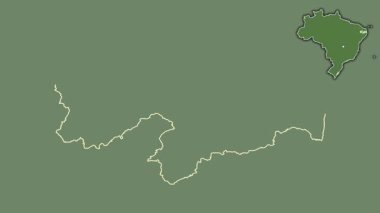 Paraiba - Brezilya eyaleti, boşaltılmış ve izole edilmiş. Uydu