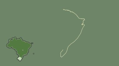 Rio Grande do Sul - Brezilya eyaleti, boşaltılmış ve izole edilmiş. Uydu