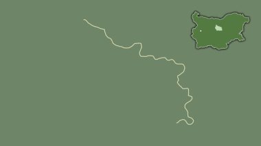 Gabrovo - Bulgaristan ili, sürülmüş ve izole edilmiş. Uydu