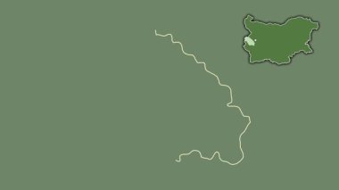 Pernik - Bulgaristan ili, sürülmüş ve izole edilmiş. Uydu