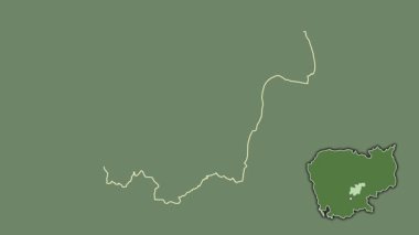 Kampong Cham - Kamboçya vilayeti, çıkarılmış ve izole edilmiş. Uydu