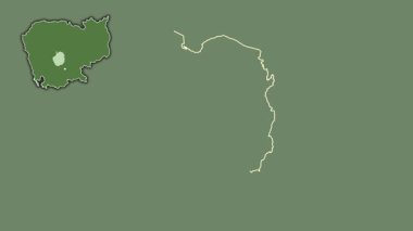 Kampong Chhnang - Kamboçya vilayeti, çıkarıldı ve izole edildi. Uydu