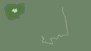 Kampong Thum - Kamboçya vilayeti, çıkarılmış ve izole edilmiş. Uydu