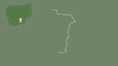 Avcı Veng - Kamboçya vilayeti, çıkarılmış ve izole edilmiş. Uydu