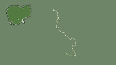 Svay Rieng - Kamboçya vilayeti, sürüldü ve izole edildi. Uydu