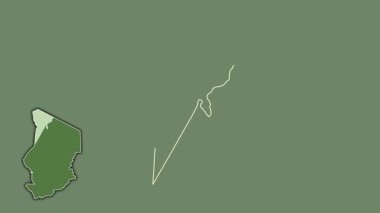 Tibesti - Çad bölgesi, boşaltılmış ve izole edilmiş. Uydu