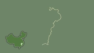 Jiangxi - Çin vilayeti, dışlanmış ve izole edilmiş. Uydu