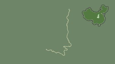 Shaanxi - Çin vilayeti, boşaltılmış ve izole edilmiş. Uydu