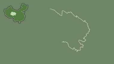 Qinghai - Çin vilayeti, çıkarılmış ve izole edilmiş. Uydu