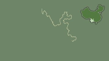 Yunnan - Çin vilayeti, çıkarılmış ve izole edilmiş. Uydu