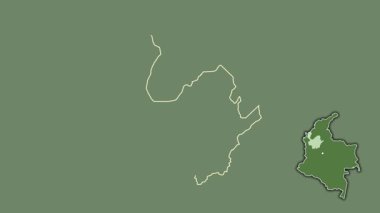 Antioquia - Kolombiya departmanı, çıkarılmış ve izole edilmiş. Uydu