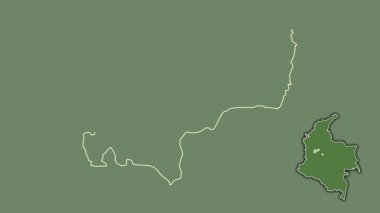 Caldas - Kolombiya Departmanı, çıkarılmış ve izole edilmiş. Uydu