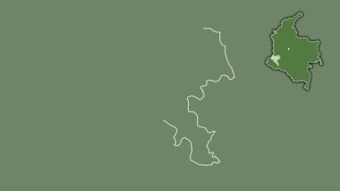 Cauca - Kolombiya Departmanı, çıkarılmış ve izole edilmiş. Uydu