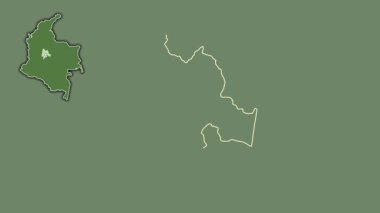 Cundinamarca - Kolombiya Departmanı, çıkarılmış ve izole edilmiş. Uydu