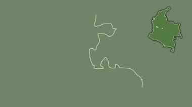 Risaralda - Kolombiya departmanı, çıkarılmış ve izole edilmiş. Uydu