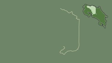 Alajuela - Kosta Rika ili, çıkarılmış ve izole edilmiş. Uydu