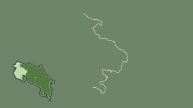 Guanacaste - Kosta Rika ili, çıkarılmış ve izole edilmiş. Uydu