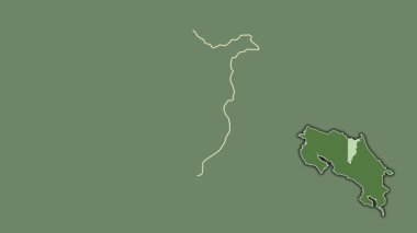 Heredia - Kosta Rika ili, çıkarılmış ve izole edilmiş. Uydu