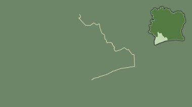 Bas-Sassandra - Cote d 'Ivoire bölgesi, boşaltılmış ve izole edilmiş. Uydu