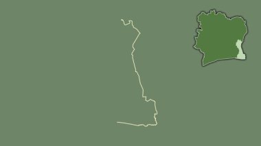 Cote d 'Ivoire' nin Comoe ilçesi, boşaltılmış ve izole edilmiş. Uydu