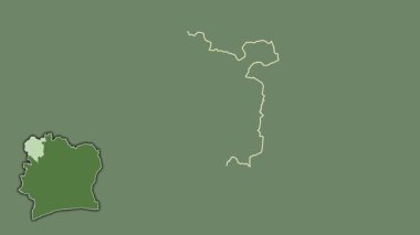 Denguele - Cote d 'Ivoire bölgesi, boşaltılmış ve izole edilmiş. Uydu