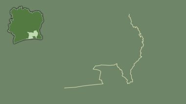 Lagunes - Cote d 'Ivoire bölgesi, boşaltılmış ve izole edilmiş. Uydu